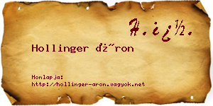 Hollinger Áron névjegykártya